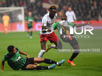 Tammy Abraham (As Roma) in action during the italian soccer Serie A match US Sassuolo vs AS Roma on November 09, 2022 at the MAPEI Stadium i...