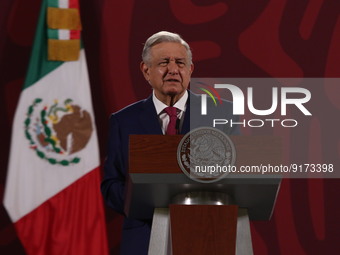 November 9, 2022, Mexico City, Mexico: Mexico’s President, Andres Manuel Lopez Obrador gesticulates during his speech in his daily morning b...