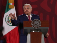 November 9, 2022, Mexico City, Mexico: Mexico’s President, Andres Manuel Lopez Obrador gesticulates during his speech in his daily morning b...