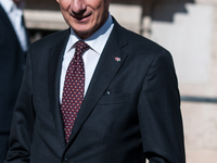 Giorgio Spaziani Testa President Confedilizia arriving at Palazzo Chigi for a meeting with Prime Minister Giorgia Meloni on 11 November 2022...