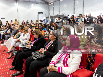 Delagates attend a discussion panel during the Women's Day during the COP27 UN Climate Change Conference, held by UNFCCC in Sharm El-Sheikh...