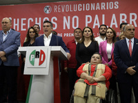 November 13, 2022, Mexico City, Mexico: The president of the Institutional Revolutionary Party (PRI), Alejandro Moreno Cárdenas, and the coo...
