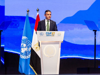 James P.E. Shaw, Minister of Climate Change of New Zealand addresses delegates in Plenary room Nefertiti during the resumed High-Level Segme...