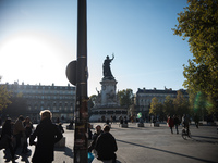 The Place de la Republique during the demonstration against racism and the extreme right, in Paris, 13 November 2022. (