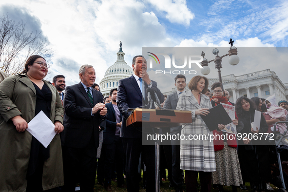 Senator Alex Padilla D-CA) speaks at a press conference on legislation to make the Deferred Action for Childhood Arrivals Act permanent.  Th...