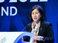 U.S. Trade Representative Katherine Tai speaks in press conference during the APEC 2022 Economic Leader’s Week at Queen Sirikit National Con...