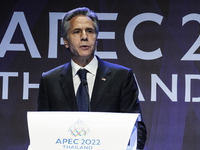 U.S. State Secretary Antony Blinken press conference during the Asia-Pacific Economic Cooperation (APEC) summit at the Queen Sirikit Nationa...
