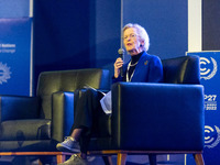 Mary Robinson
Former President of Ireland
 and Chair of the Elders at COP27 speaks during the Climate Action session in Plenary room during...