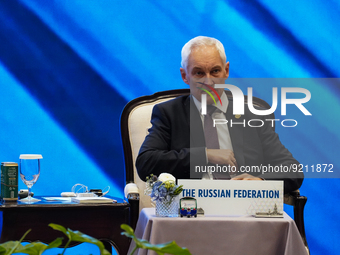 Russia's First Deputy Prime Minister Andrey Belousov attends the APEC Leader's Dialogue with APEC Business Advisory Council during the APEC...
