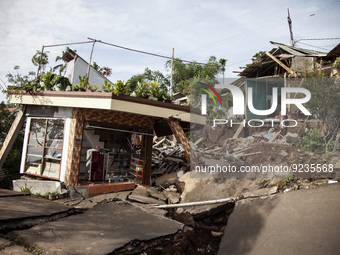 The view of Sarampad village after hit by M 5.6 earthquake in Cianjur, West Java province, on Wednesday, November 23, 2022. The M 5.6 earthq...