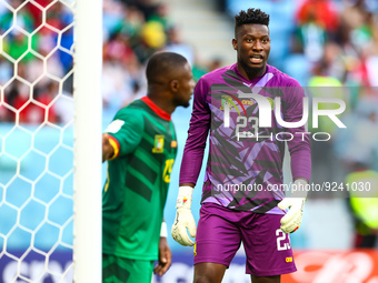 Andre Onana (CMR) during the World Cup match between Switzerland vs Cameroon , in Doha, Qatar, on November 24, 2022. (