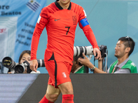 Heungmin Son  during the World Cup match between Spain v Costa Rica, in Doha, Qatar, on November 23, 2022. (