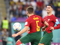Raphael Guerreiro (POR), Cristiano Ronaldo (POR) during the World Cup match between Portugal v Ghana  , in Doha, Qatar, on November 24, 2022...