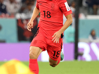 Lee Kang-In of South Korea during the FIFA World Cup 2022, Group H football match between Uruguay and Korea Republic on November 24, 2022 at...