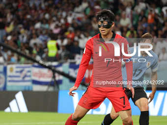 Son Heung-Min of South Korea during the FIFA World Cup 2022, Group H football match between Uruguay and Korea Republic on November 24, 2022...