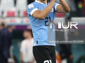 Edinson Cavani of Uruguay following the FIFA World Cup 2022, Group H football match between Uruguay and Korea Republic on November 24, 2022...
