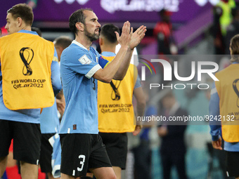 Diego Godin of Uruguay following the FIFA World Cup 2022, Group H football match between Uruguay and Korea Republic on November 24, 2022 at...