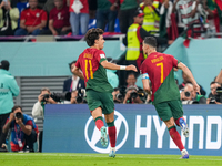 (7) CRISTIANO RONALDO of Portugal team after score first goal on match during FIFA World Cup Qatar 2022  Group H football match between Port...