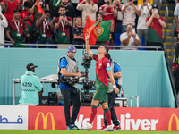 (7) CRISTIANO RONALDO of Portugal team celebrate after score first goal on match during FIFA World Cup Qatar 2022  Group H football match be...