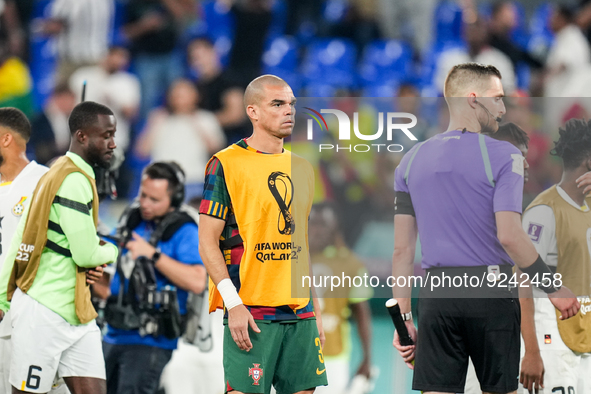(3) PEPE of Portugal team after won the match at FIFA World Cup Qatar 2022  Group H football match between Portugal and Ghana at Stadium 974...