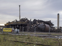The demolished Blast Furnace at Redcar in England on Thursday 24th November 2022. (