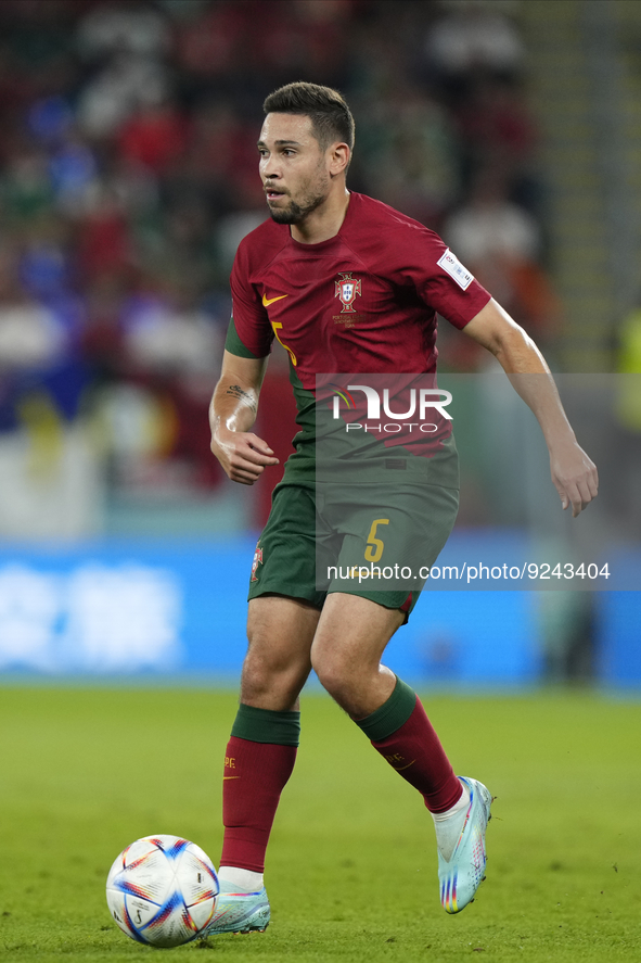 Raphael Guerreiro Left-Back of Portugal and Borussia Dortmund during the FIFA World Cup Qatar 2022 Group H match between Portugal and Ghana...