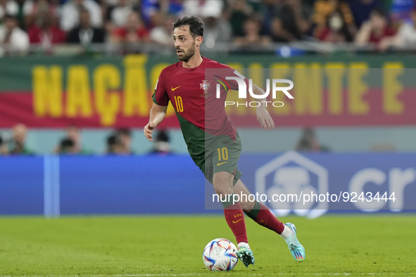 Bernardo Silva Attacking Midfield of Portugal and Manchester City runs with the ball during the FIFA World Cup Qatar 2022 Group H match betw...