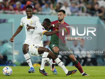 Bruno Fernandes Attacking Midfield of Portugal and Manchester United and Abdul-Rahman Baba Left-Back of Ghana and Reading FC during the FIFA...