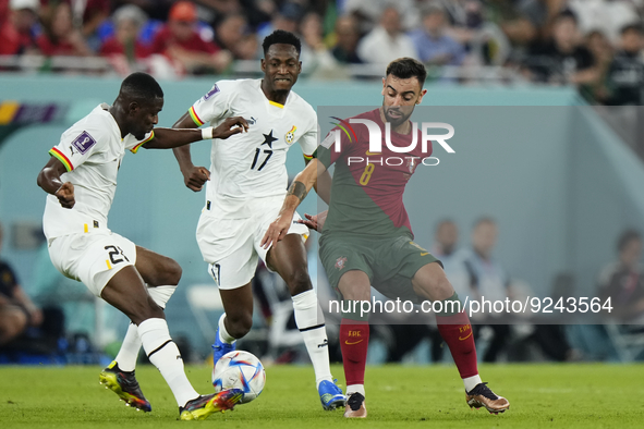 Bruno Fernandes Attacking Midfield of Portugal and Manchester United and Abdul-Rahman Baba Left-Back of Ghana and Reading FC during the FIFA...