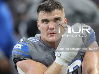 Detroit Lions defensive end John Cominsky (79) is seen during the second half of an NFL football game between the Detroit Lions and the Buff...
