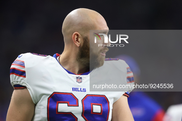 Buffalo Bills quarterback Josh Allen (17) looks to pass during the first half of an NFL football game between the Detroit Lions and the Buff...