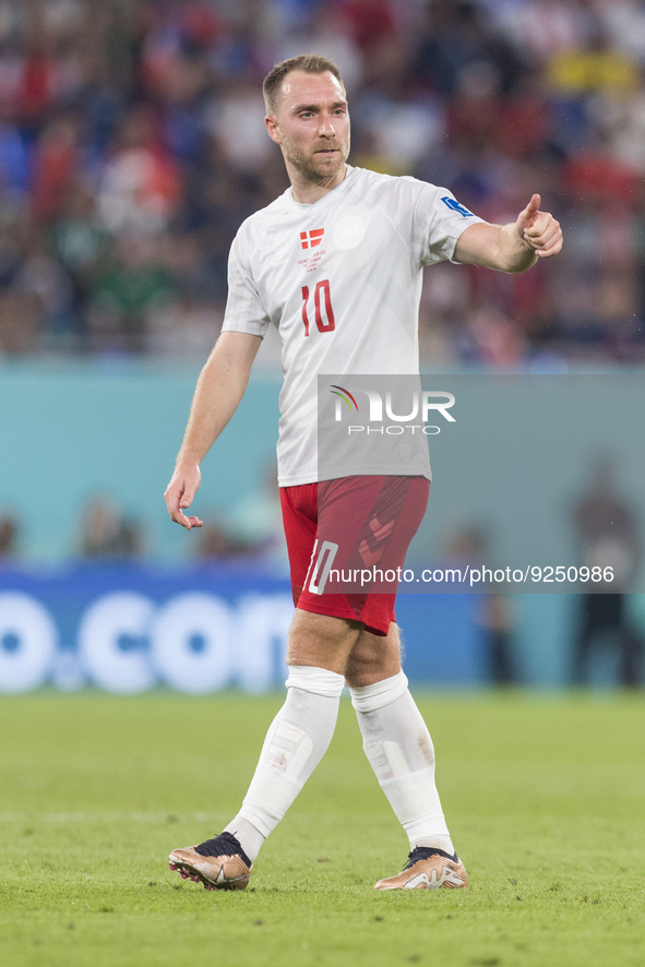 Christian Eriksen  during the World Cup match between France vs Denmark, in Doha, Qatar, on November 26, 2022. 