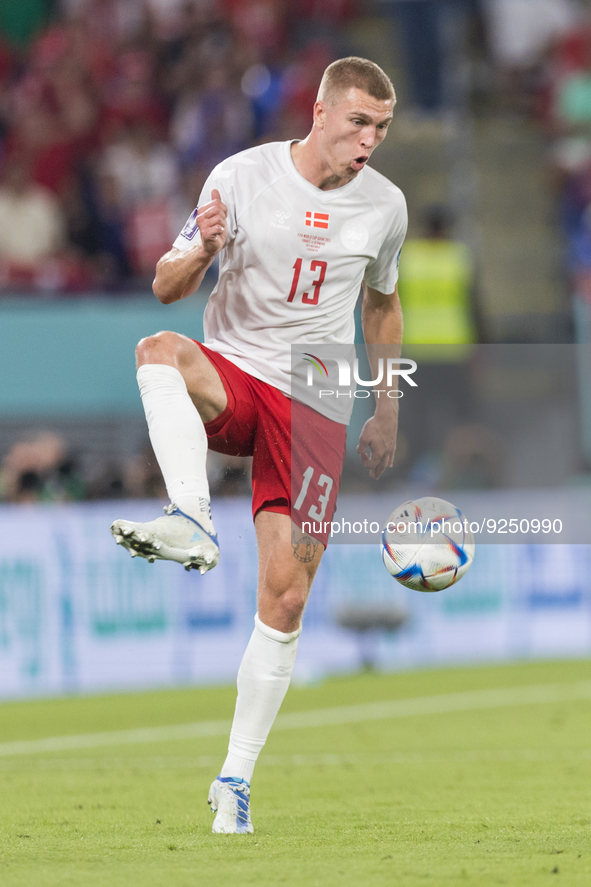 Rasmus Kristensen  during the World Cup match between France vs Denmark, in Doha, Qatar, on November 26, 2022. 