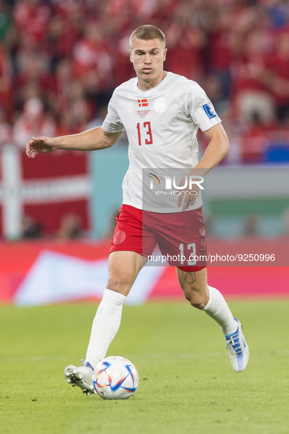 Rasmus Kristensen  during the World Cup match between France vs Denmark, in Doha, Qatar, on November 26, 2022. 