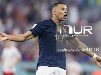 Kylian Mbappe  during the World Cup match between France vs Denmark, in Doha, Qatar, on November 26, 2022. (