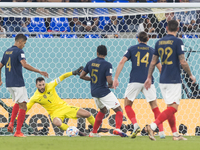 Raphael Varane , Hugo Lloris , Jules Kounde , Adrien Rabiot , Theo Hernandez  during the World Cup match between France vs Denmark, in Doha,...