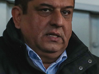Hartlepool United's Chairman Raj Singh during the FA Cup Second Round match between Hartlepool United and Harrogate Town at Victoria Park, H...
