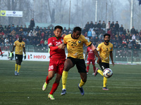 Lamine Moro (R) of Real Kashmir FC in action during the match between Real Kashmir FC and Churchill Brothers FC  in Srinagar,Kashmir on Nove...