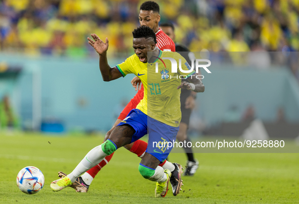 Vinicius Junior  during the World Cup match between Brasil vs Switzerland, in Doha, Qatar, on November 28, 2022. 