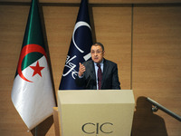 Algerian Interior Minister Brahim Merad, during the National Forum of Local Associations for the Kabdal program, marked by The collective pr...