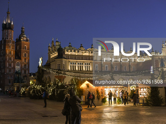 View of Christmas decorations at the Christmas Market on the Main Market Square in Krakow.
On Monday, November 28, 2022, in Krakow, Lesser P...