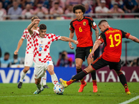 (19) DENDONCKER Leander of team Belgium battle for ball with (9) KRAMARIC Andrej of team Croatia during the FIFA World Cup Qatar 2022 Group...