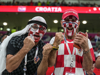 Fans of team Croatia before the FIFA World Cup Qatar 2022 Group F match between Croatia and Belgium at Ahmad Bin Ali Stadium on 1 December 2...