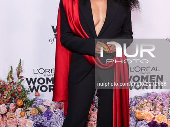 American actress Kat Graham arrives at the L'Oreal Paris' Women Of Worth Celebration 2022 held at The Ebell of Los Angeles on December 1, 20...