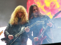 December 04, 2022, Toluca, Mexico: Guitarists Kiko Loureiro and Dave Mustaine of the Megadeth American thrash metal band  perform on stage d...