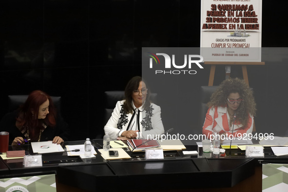 December 8, 2022, Mexico City, Mexico: The Mexican Secretary of Energy, Rocio Nahle Garcia appears before the Senate of the Republic in Mexi...