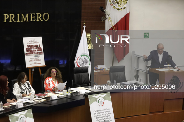 December 8, 2022, Mexico City, Mexico: Senator Julen Rementeria in his speech at the appearance of the Secretary of Energy of Mexico, Rocio...