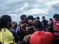  Migrants approach the coast of the northeastern Greek island of Lesbos on Thursday, Nov. 28, 2015. About 5,000 migrants are reaching Europe...
