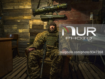 An ukrainian soldier takes a rest in his underground base after returning from the frontlines in Zaporizhia region. Russian shelling is cons...