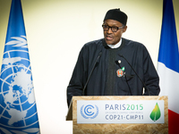 President Muhammadu Buhari addressing the UN Climate Change Conference COP 21, in Paris, France (
